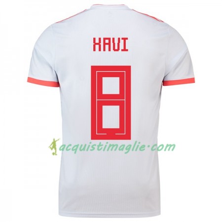 Divisa di Calcio Spagna Xavi 8 Trasferta Mondiali 2018